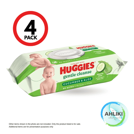 Huggies Baby Wipes Cucumber & Aloe 4PACK x 80 (92777A) [SORRY, SOLD OUT] "PICKUP FROM AH LIKI WHOLESALE"