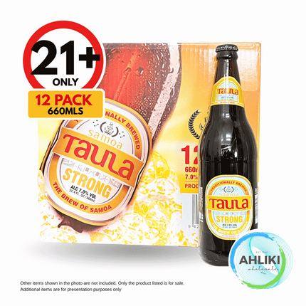 Samoa Taula Strong Lager Beer 660ml x 12PACK 21+ ONLY [NOT AVAIL AT HQ] "PICKUP FROM AH LIKI WHOLESALE"