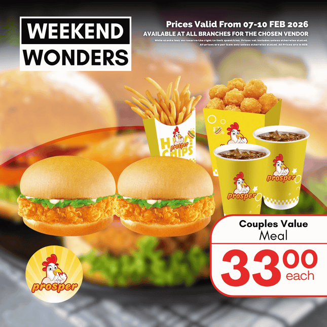 WEEKEND WONDER! Couples Value Meal "PICKUP FROM PROSPER SAVAII, SALELOLOGA"