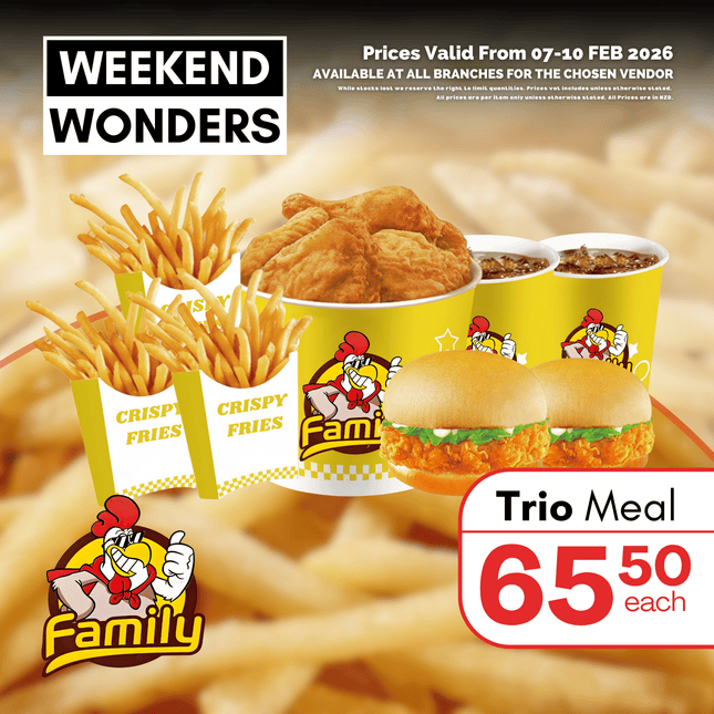 WEEKEND WONDER! Trio Meal (PICK UP FROM FAMILY RESTAURANT SIUSEGA OR LAULI'I ONLY)