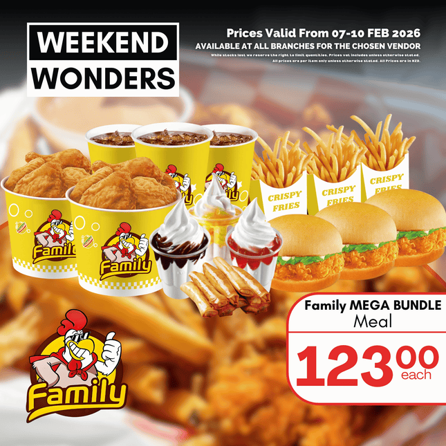 WEEKEND WONDER! Family MEGA Bundle Meal (PICK UP FROM FAMILY RESTAURANT SIUSEGA OR LAULI'I ONLY)