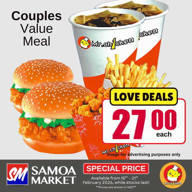 LOVE DEAL! Couples Value Meal "PICKUP FROM MR. CHICKEN PLAZA OR VAITELE"