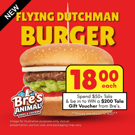 Flying Dutchman Burger "PICKUP FROM BRE'S ANIMAL FRIES AT VAILIMA"