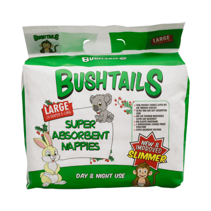 Bushtail Baby Diaper - Large 24x6PACK "PICKUP FROM AH LIKI WHOLESALE"