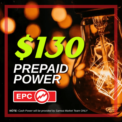 Prepaid Power Voucher - $130 Tala - Must provide Meter Number + Reg. Name to avoid delays (Supplied by Samoamarket.com, only during Working Hours)