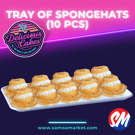 Tray of Spongehats (10 pcs) "PICK UP FROM DELICIOUS CAKES, LEPEA"
