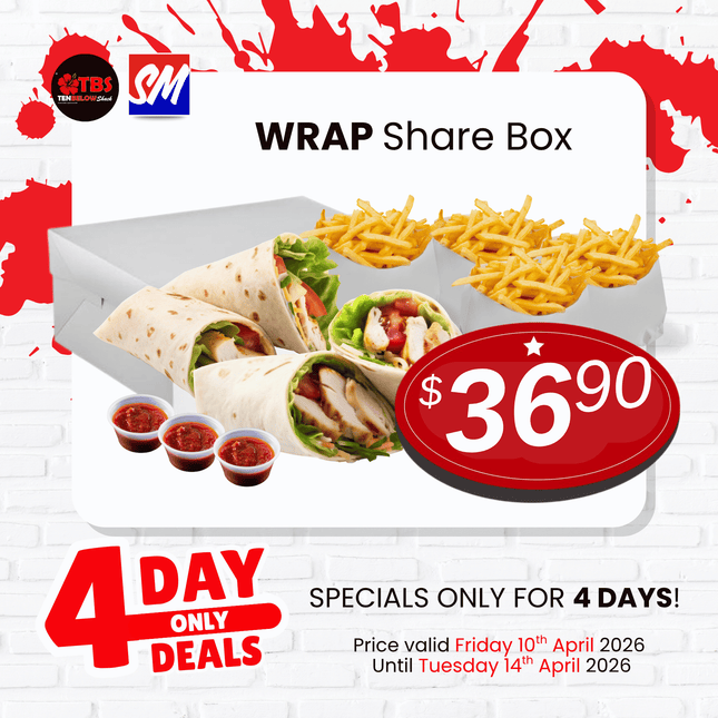 4 DAY ONLY DEAL! Wrap Share Box "PICK UP FROM TBS, SALEUFI"