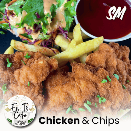 Chicken & Chips with Salad "PICKUP FROM ENT'S CAFE at FUGALEI"