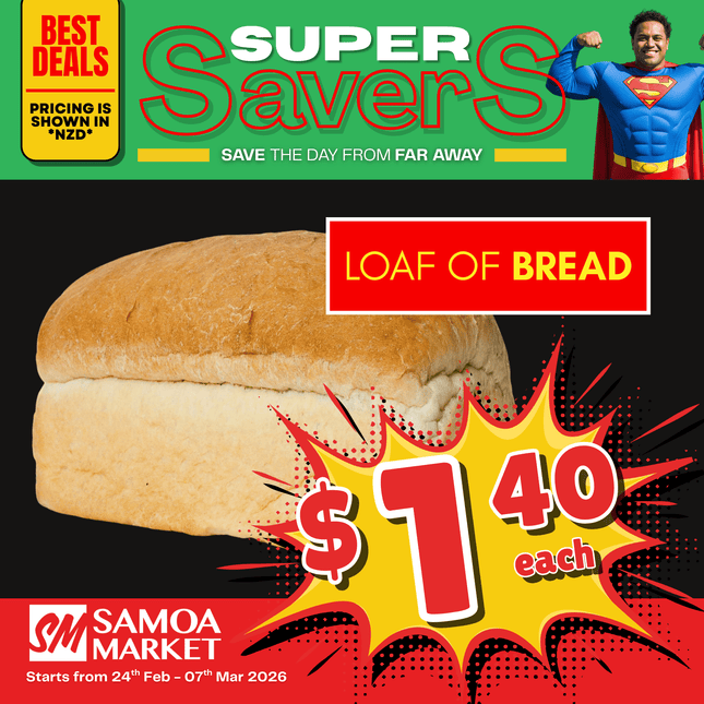 SUPERSAVER! Loaf of Bread "PICKUP FROM FARMER JOE SUPERMARKET VAITELE ONLY"