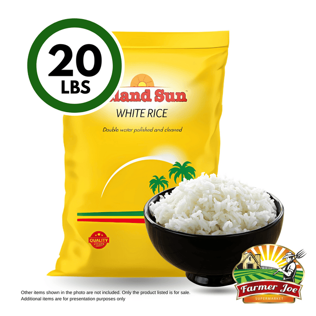 Island Sun Yellow Rice 20lbs "PICKUP FROM FARMER JOE SUPERMARKET VAITELE ONLY"