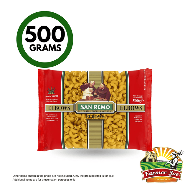 San Remo Elbows 500g "PICKUP FROM FARMER JOE SUPERMARKET VAITELE ONLY"