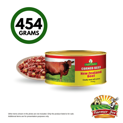 Chefs Choice Corned Beef 454g "PICKUP FROM FARMER JOE SUPERMARKET VAITELE ONLY"