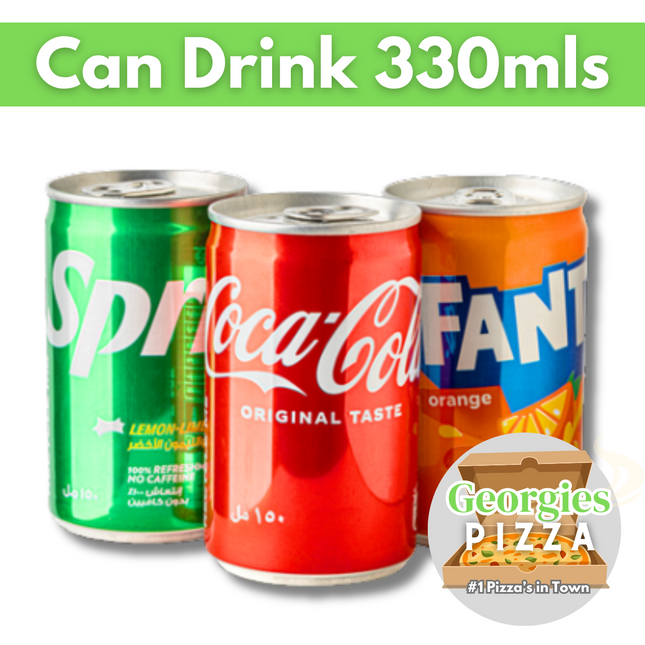 Soda Can 330ml (Assorted) “PICKUP FROM GEORGIES PIZZA TAUFUSI”