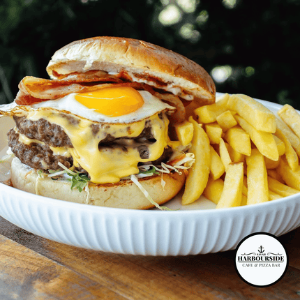 Salelologa Rodeo Burger "PICK UP AT SAVAII HARBOURSIDE CAFE & PIZZA BAR ONLY"