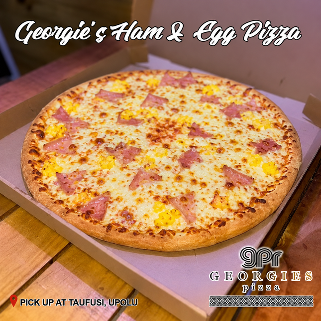 Georgie's Ham and Egg Pizza “PICKUP FROM GEORGIES PIZZA TAUFUSI, UPOLU”
