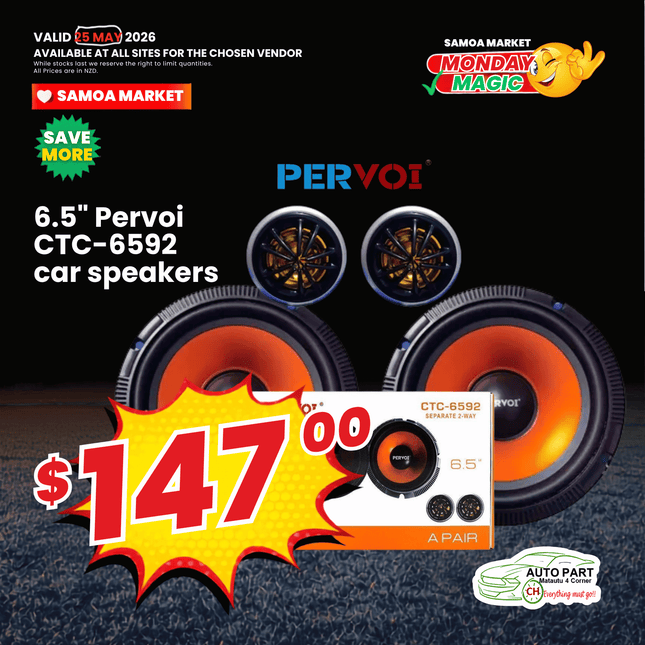 MAGIC MONDAY! Pervoi CTC-6592 Car Speakers "PICKUP FROM AUTO PARTS, MATAUTU"
