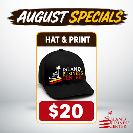Hat Printing "PICKUP FROM ISLAND BUSINESS CENTER at FUGALEI"
