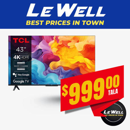 TCL 43" Smart TV (PICK UP FROM LE WELL COMPANY SAVALALO ONLY)