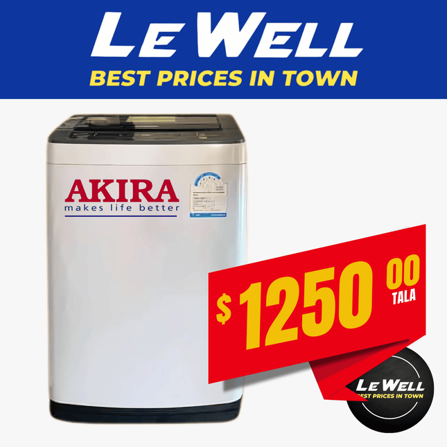 Akira Washer Auto 10kg (PICK UP FROM LE WELL COMPANY SAVALALO ONLY)