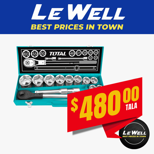 TOTAL 15PCS Socket Set (PICK UP FROM LE WELL COMPANY SAVALALO ONLY)