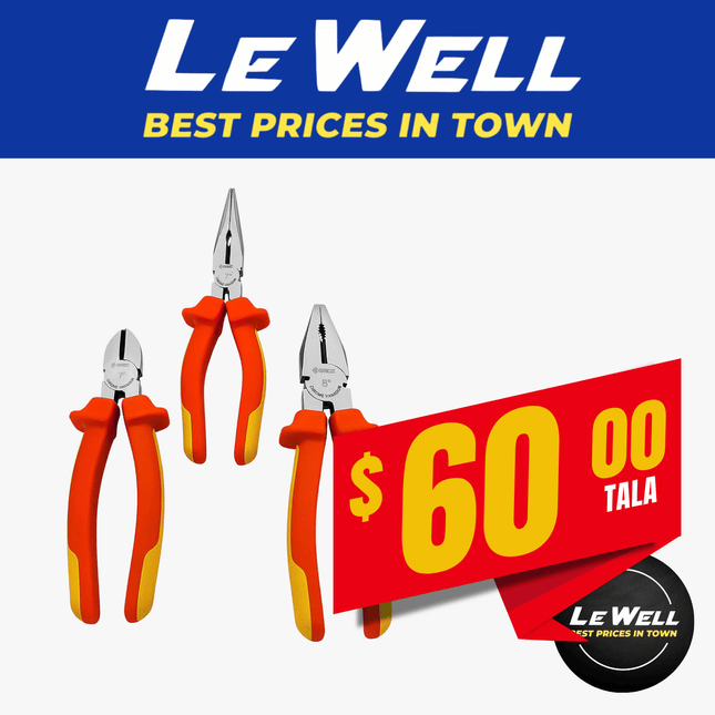 TOTAL 3PCS Insulated Pliers (PICK UP FROM LE WELL COMPANY SAVALALO ONLY)