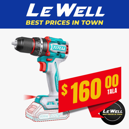 TOTAL Cordless Drill 20V (PICK UP FROM LE WELL COMPANY SAVALALO ONLY)
