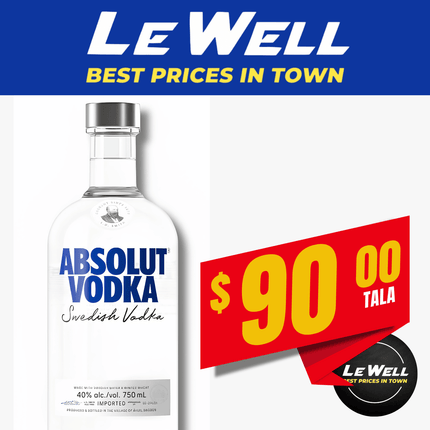 ABSOLUT VODKA 750ML (PICK UP FROM LE WELL COMPANY SAVALALO ONLY)