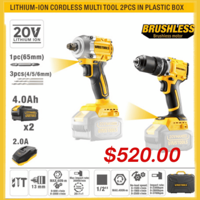 Lithium-Ion Mini Cordless Multi Tool 2PCS in Plastic Box "PICK UP FROM LOTOPA TOOLS SAVALALO"