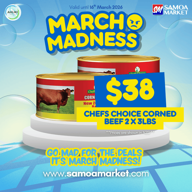 MARCH MADNESS! Chefs Choice Corned Beef 2 Apa Pisupo x 3lbs (1.36KG) "PICKUP FROM AH LIKI WHOLESALE"