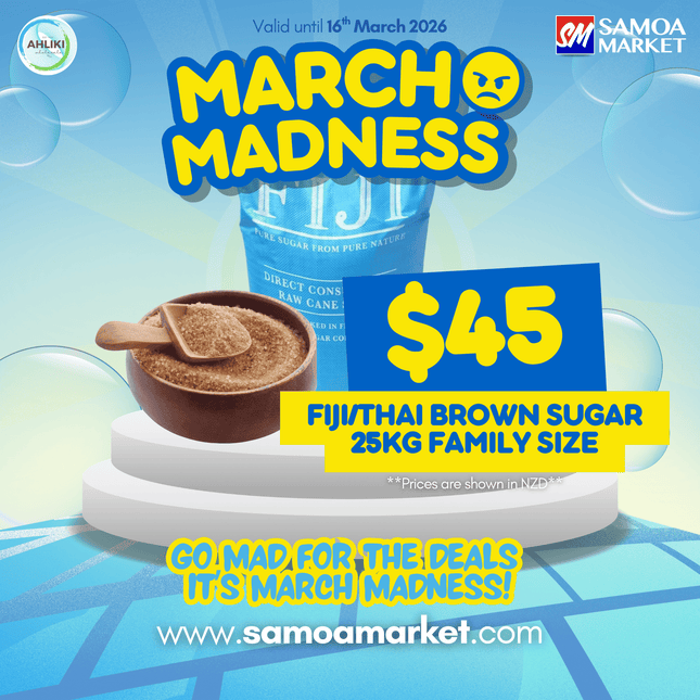 MARCH MADNESS! Fiji/Thai Brown Sugar 25kg Family Size "PICKUP FROM AH LIKI WHOLESALE"
