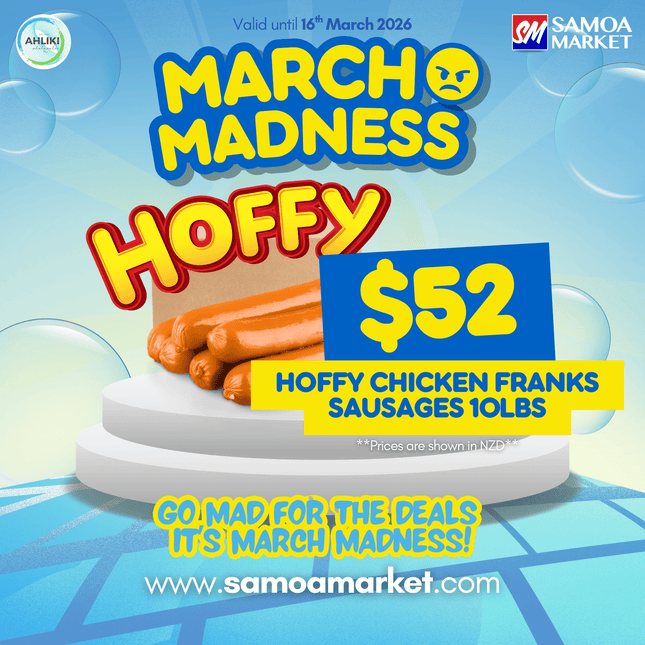 MARCH MADNESS! Hoffy Chicken Franks Sausages 10lbs "PICKUP FROM AH LIKI WHOLESALE"