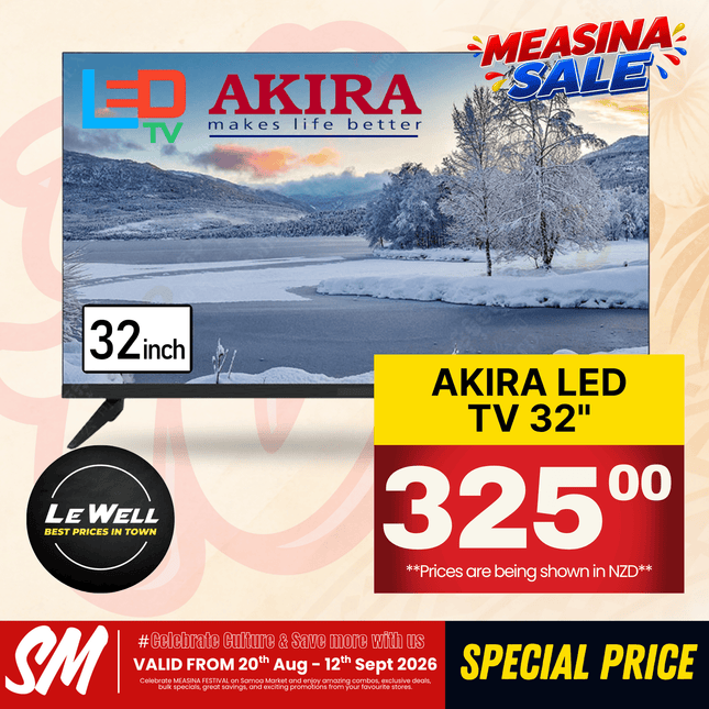 TOP 10 SPECIAL! Akira TV 32" inch (PICK UP FROM LE WELL COMPANY SAVALALO ONLY)