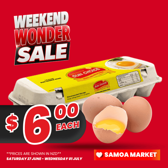 WEEKEND WONDER! Tanumapua Eggs - Large (Max 5 Dozen Only) "PICKUP FROM FARMER JOE SUPERMARKET VAITELE ONLY"