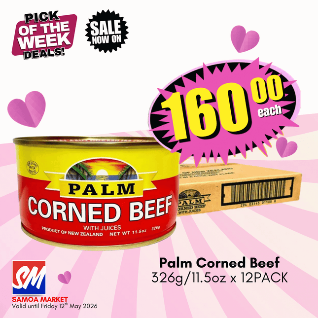 Palm Corned Beef 326g/11.5oz x 12PACK [NOT AVAILABLE SALELOLOGA BRANCH] "PICKUP FROM AH LIKI WHOLESALE ONLY"