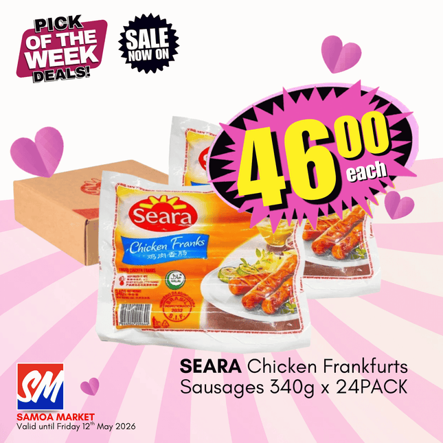 SEARA Chicken Frankfurts Sausages 340g x 24PACK "PICKUP FROM AH LIKI WHOLESALE"