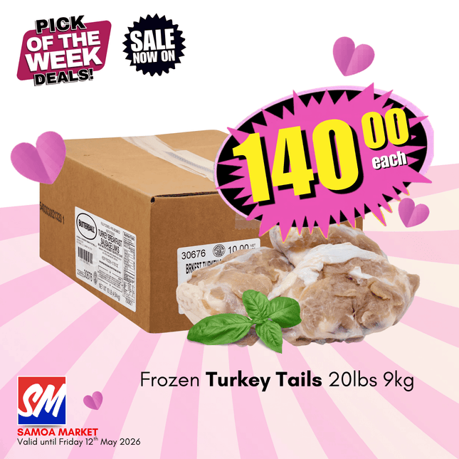 Frozen Turkey Tails 20lbs 9kg "PICKUP FROM AH LIKI WHOLESALE"