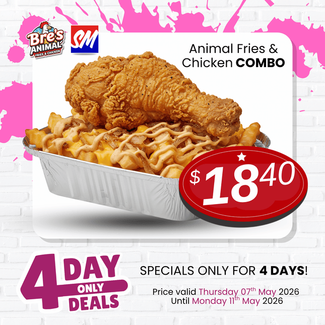 4DAYONLY! Animal Fries + Fried Chicken COMBO "PICKUP FROM BRE'S ANIMAL FRIES AT VAILIMA"