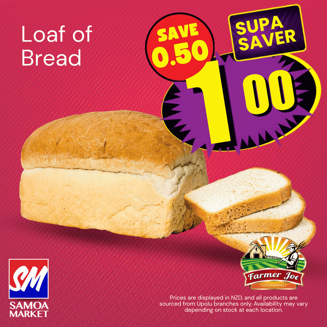 SUPASAVER! Loaf of Bread "PICKUP FROM FARMER JOE SUPERMARKET VAITELE ONLY"