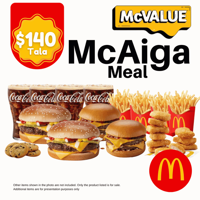 McAiga Meal "PICK UP FROM MCDONALD'S, APIA"