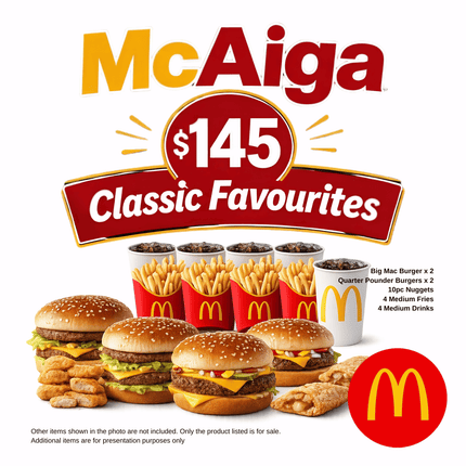 McAiga Meal (Classic Favourites) "PICK UP FROM MCDONALD'S, APIA"