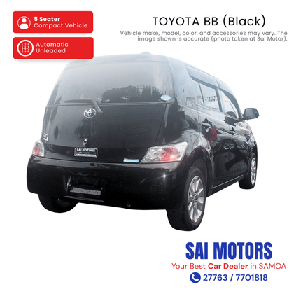 Toyota BB (Black) "PICKUP FROM SAI MOTOR AT TAUFUSI"