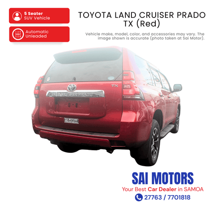 Toyota Land Cruiser Prado TX (Red) "PICKUP FROM SAI MOTOR AT TAUFUSI"