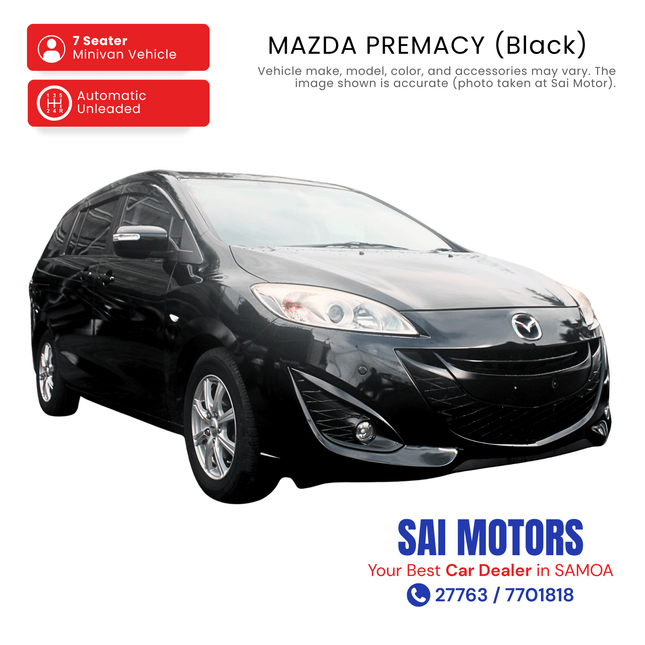 Mazda Premacy (Black) "PICKUP FROM SAI MOTOR AT TAUFUSI"