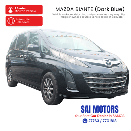 Mazda Biante (Dark Blue) "PICKUP FROM SAI MOTOR AT TAUFUSI"