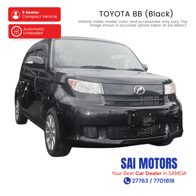 Toyota BB (Black) "PICKUP FROM SAI MOTOR AT TAUFUSI"