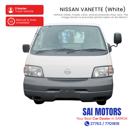 Nissan Vanette Truck (White) "PICKUP FROM SAI MOTOR AT TAUFUSI"