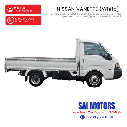 Nissan Vanette Truck (White) "PICKUP FROM SAI MOTOR AT TAUFUSI"