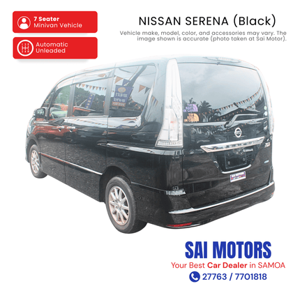 Nissan Serena (Black) "PICKUP FROM SAI MOTOR AT TAUFUSI"