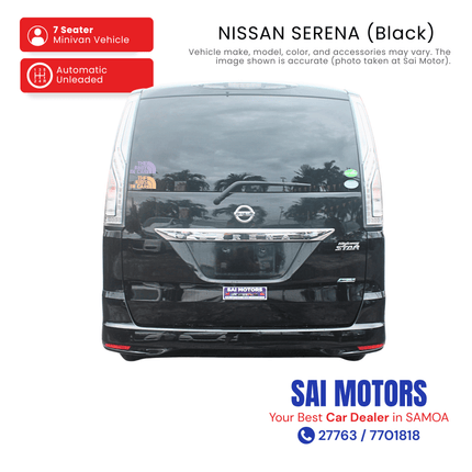 Nissan Serena (Black) "PICKUP FROM SAI MOTOR AT TAUFUSI"