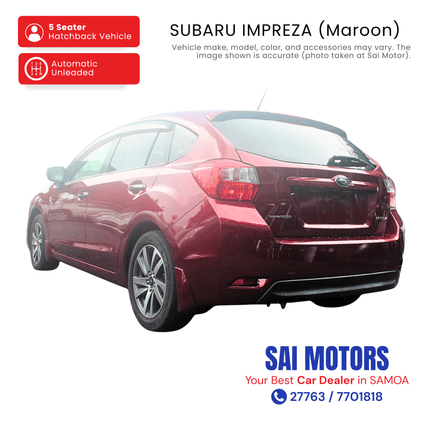 Subaru Impreza (Maroon) "PICKUP FROM SAI MOTOR AT TAUFUSI"